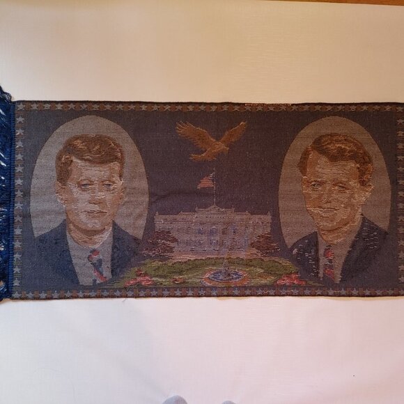 60's Vintage John F. Kennedy & Robert Kennedy USA President Rug Tapestry… - Picture 7 of 7